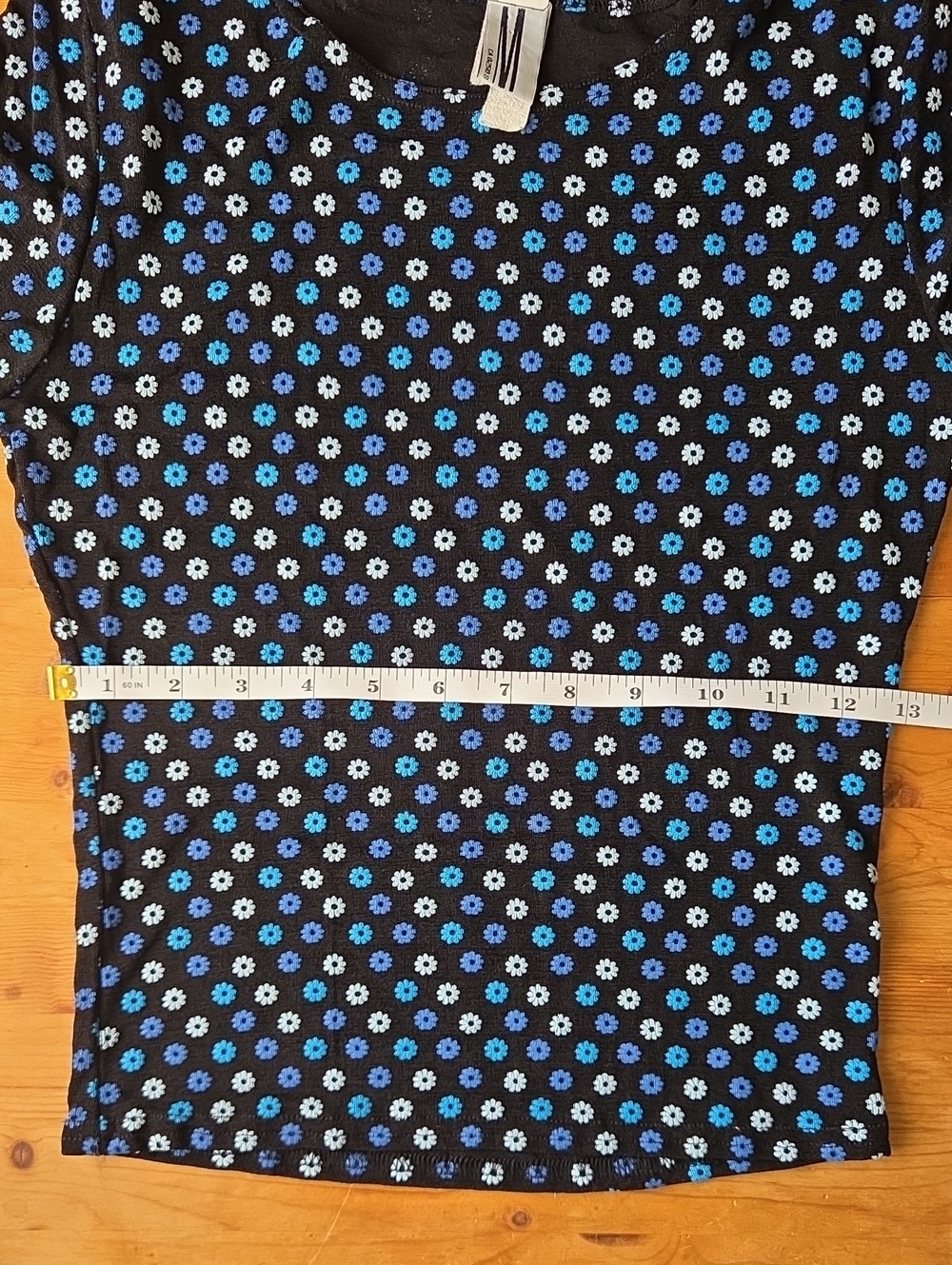 Vintage 90s Y2K Mariposa Slinky Raised Floral Dot Short Sleeve Top M - Picture 8 of 9